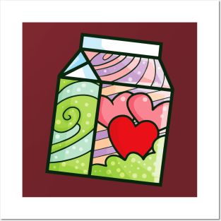 Cute Valentine milk box Posters and Art